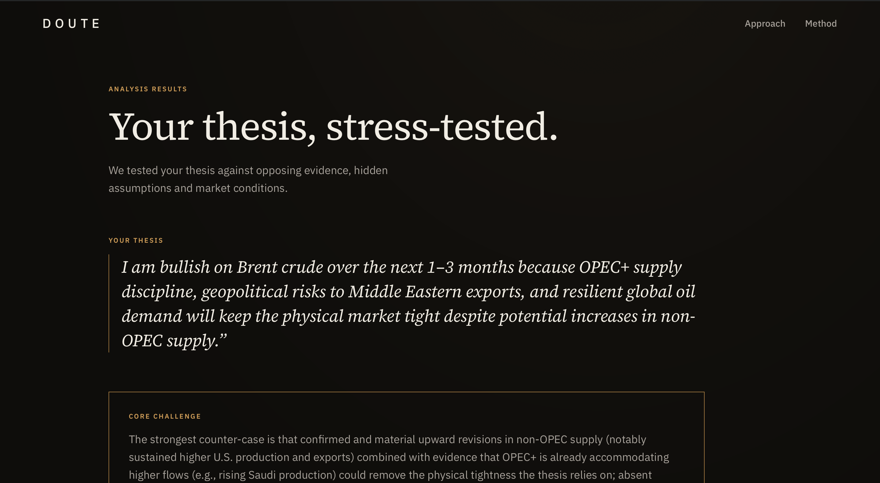 Actual DOUTE analysis results screenshot